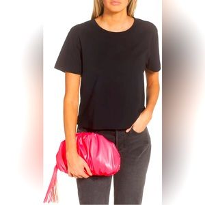 REBECCA MINKOFF 🆕 Fabulous Fushia Ruched Faux Leather Clutch.